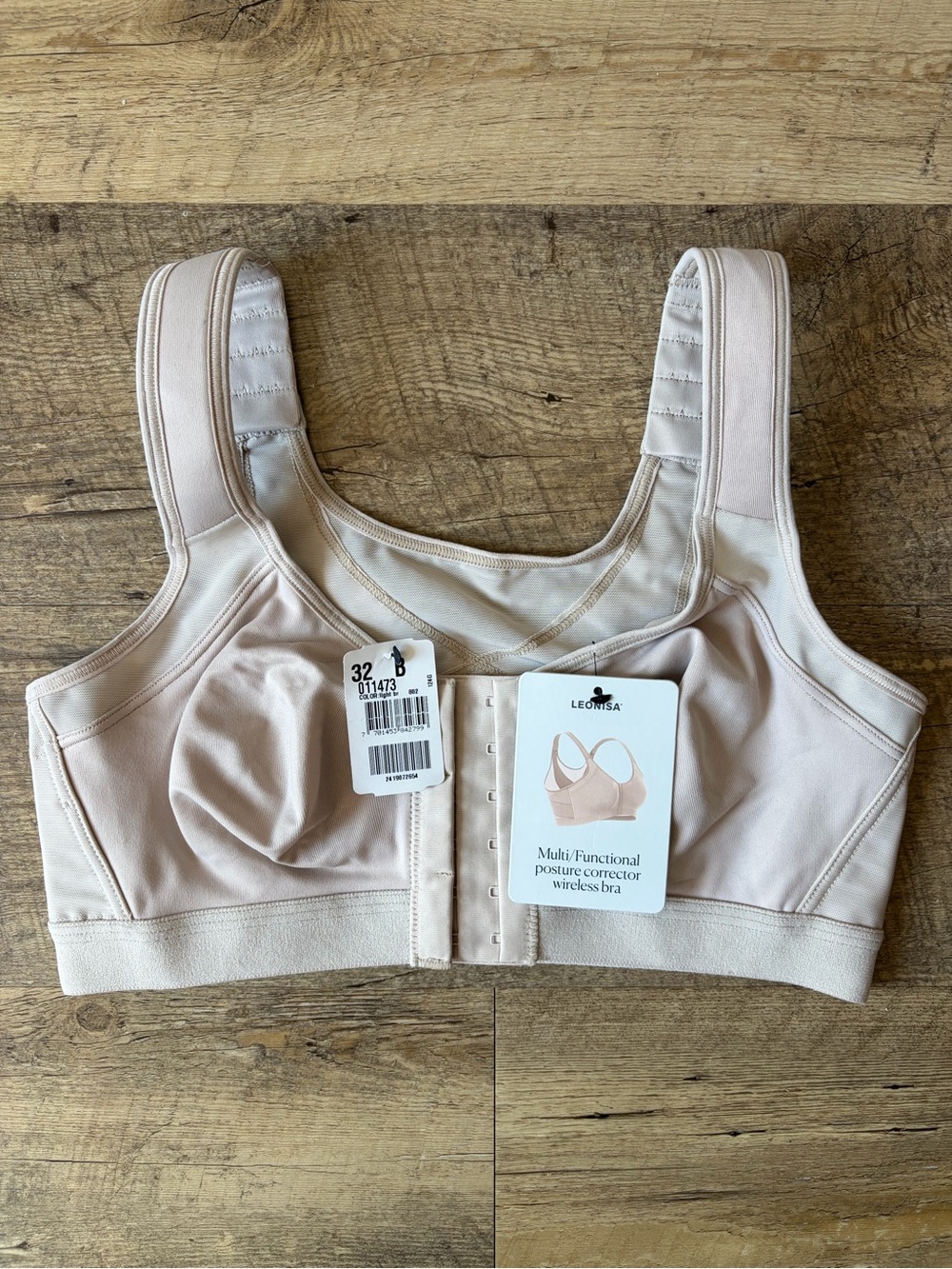 Leonisa 32B Unlined Wireless Posture Corrector Bra